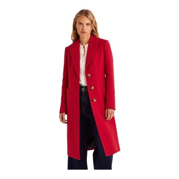 BODEN RED WOOL BLEND COAT | sz US 14 | LIKE NEW - Picture 2 of 16
